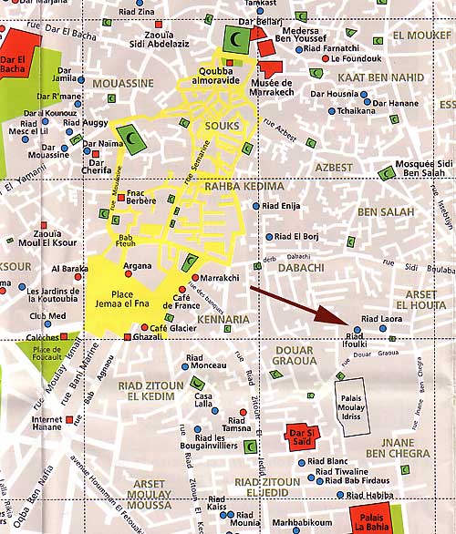 Situation / Plan Riad Ifouki Marrakech